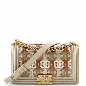 Chanel Old Medium Boy Flap Bag Woven Leather